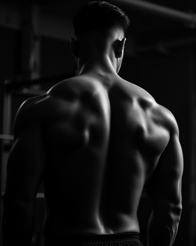 Dos musclé dense